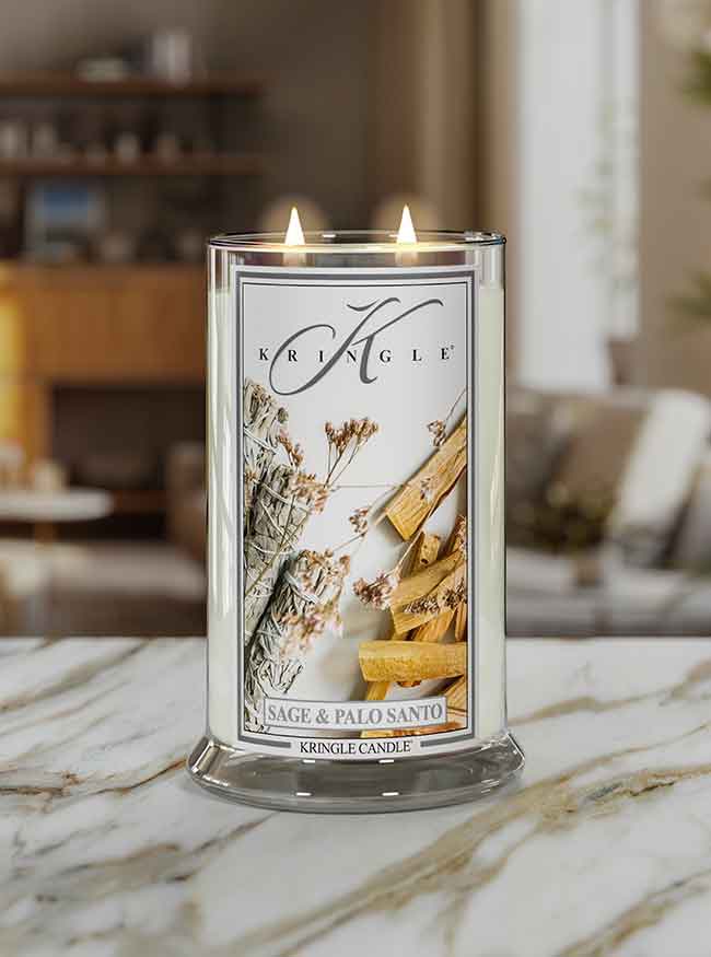 Sage & Palo Santo Large Jar NEW! | Soy Candle - Kringle Candle Israel