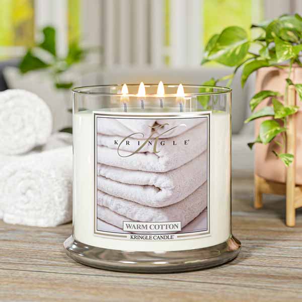 Warm Cotton XL Jar 4-Wick NEW! | Soy Candle - Kringle Candle Israel