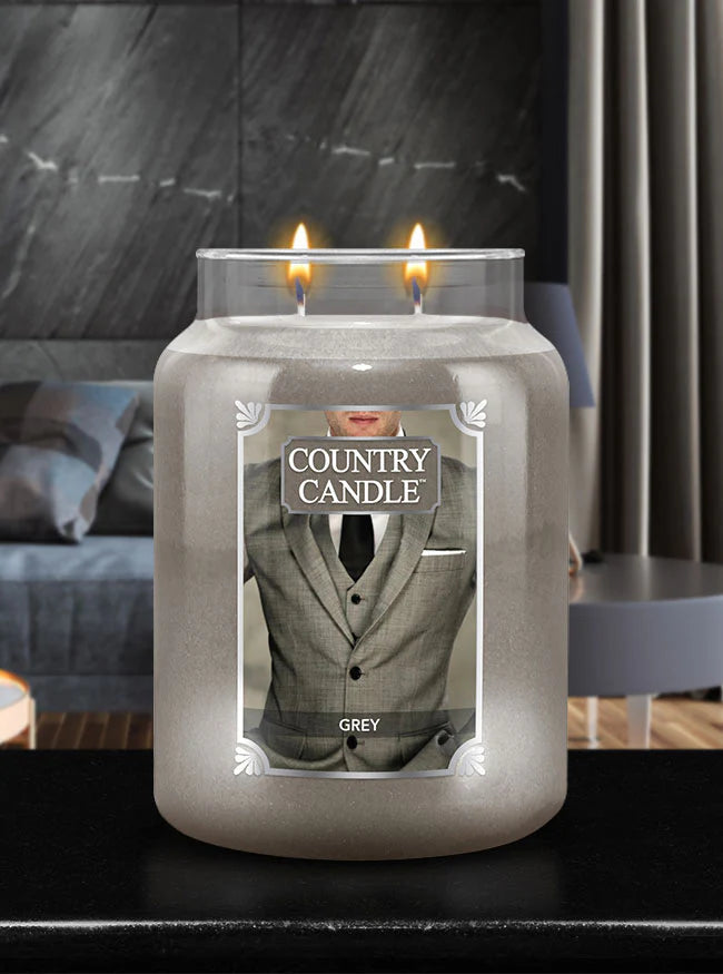 Grey Large Jar | Soy  Candle - Kringle Candle Israel