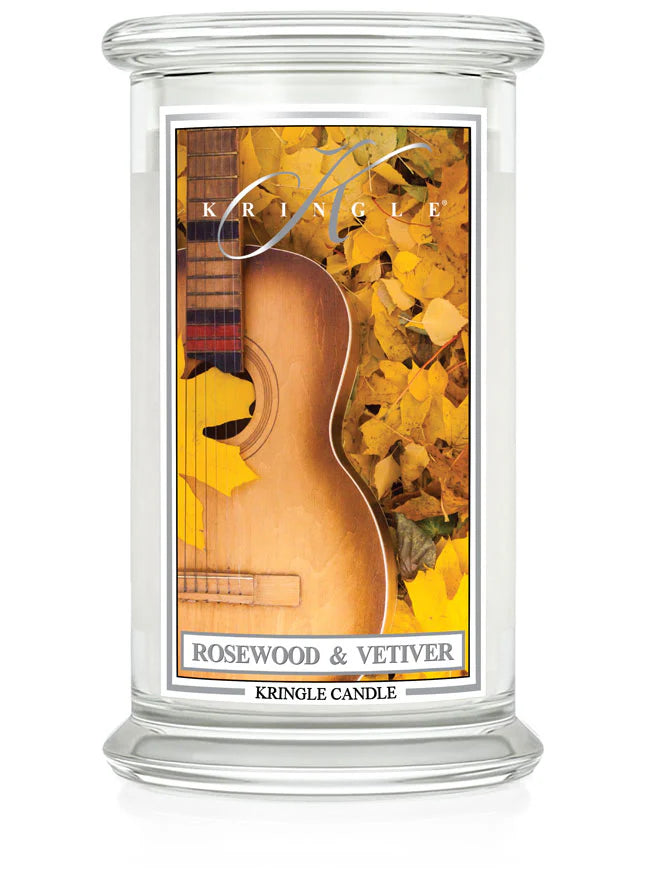 Rosewood & Vetiver Large Jar NEW! | Soy Candle - Kringle Candle Israel